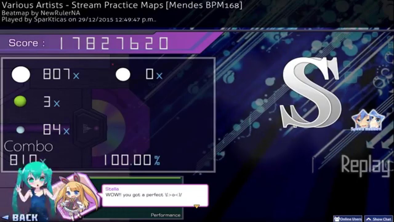 Stream Practice Maps - Mendes [BPM168] +HDDT (SS)