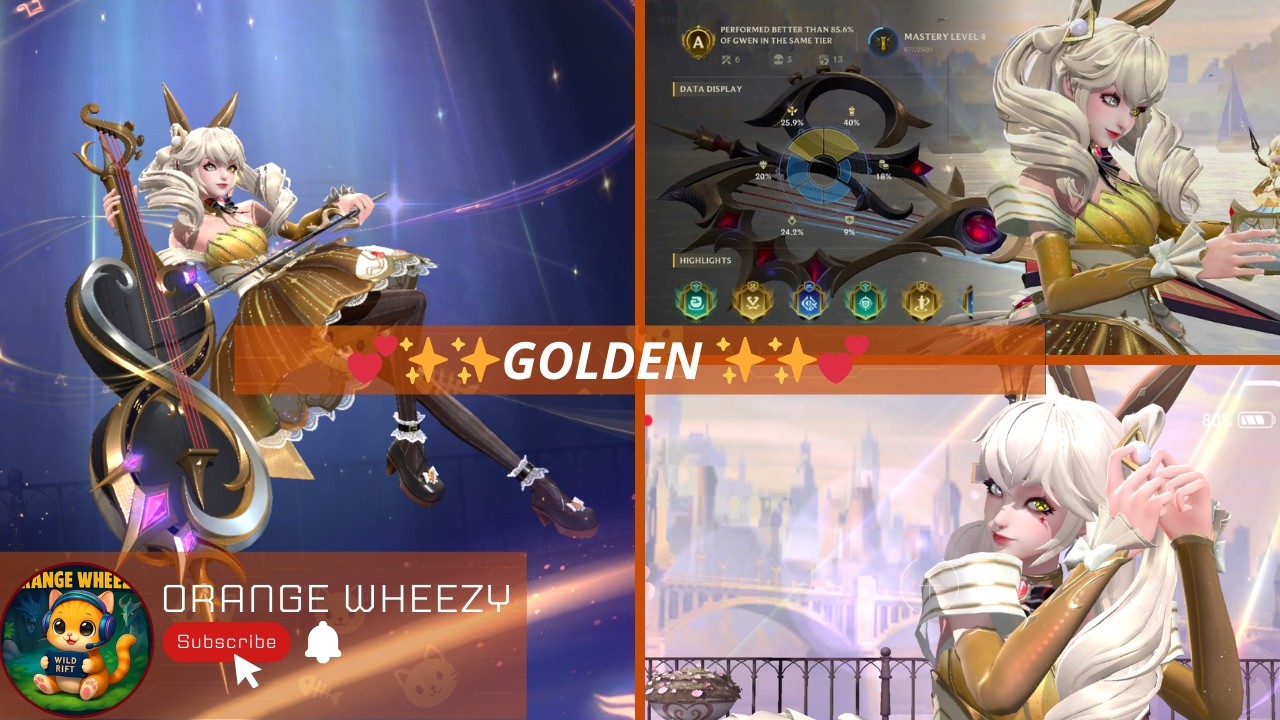 GWEN Love Confession GOLDEN CHROMA ✨ Top Lane Gameplay | Wild Rift