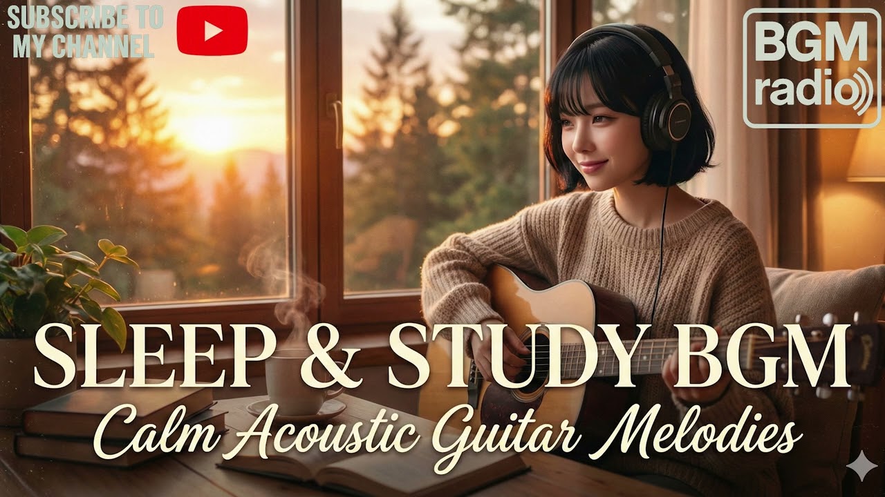 【BGM radio】Peaceful Acoustic Guitar Music for Calm Focus & Deep Sleep.