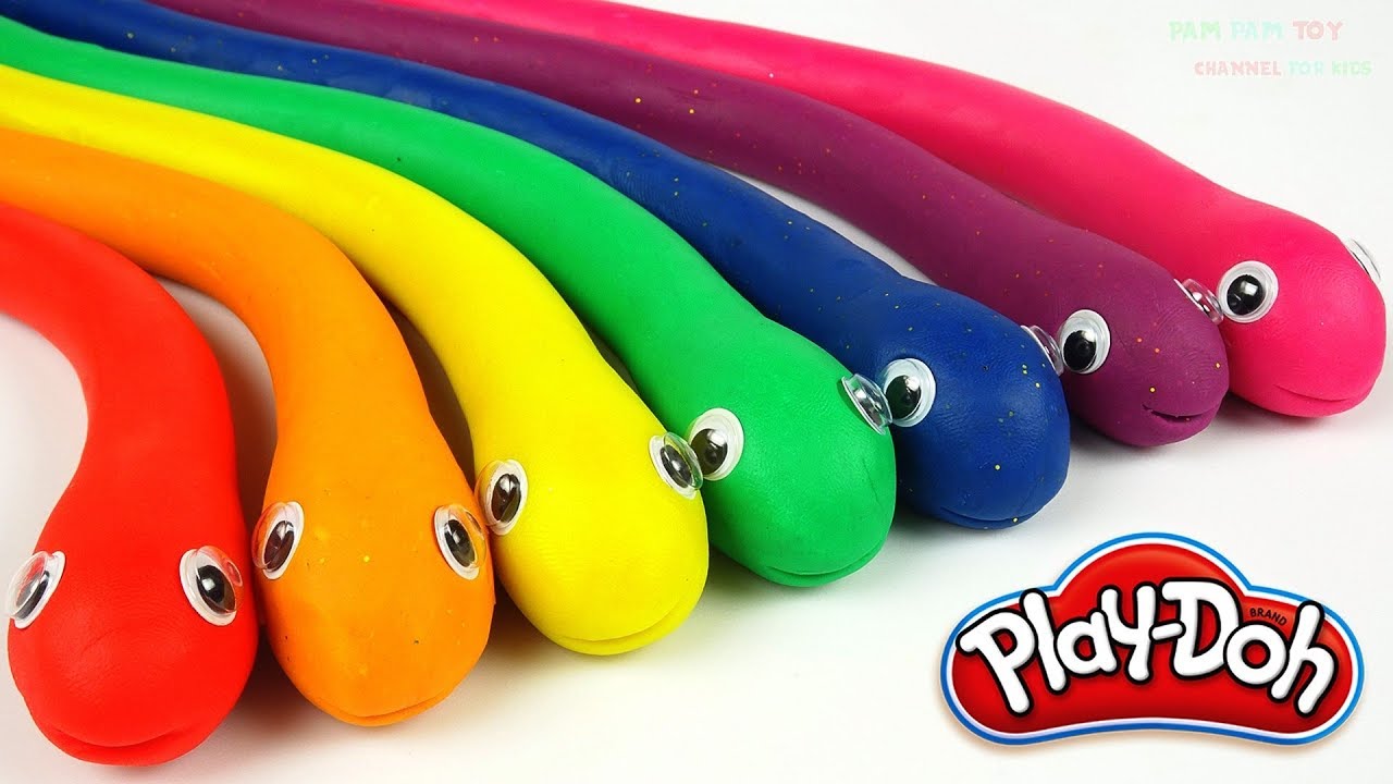 Learn Colors Play doh Molding Clay Snake Molds Fruits Toys for Kids
