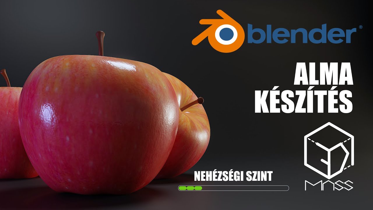 Blender 4.2 | Alma modellezése és textúrázása | Blender kezdő magyar tutoriál videó