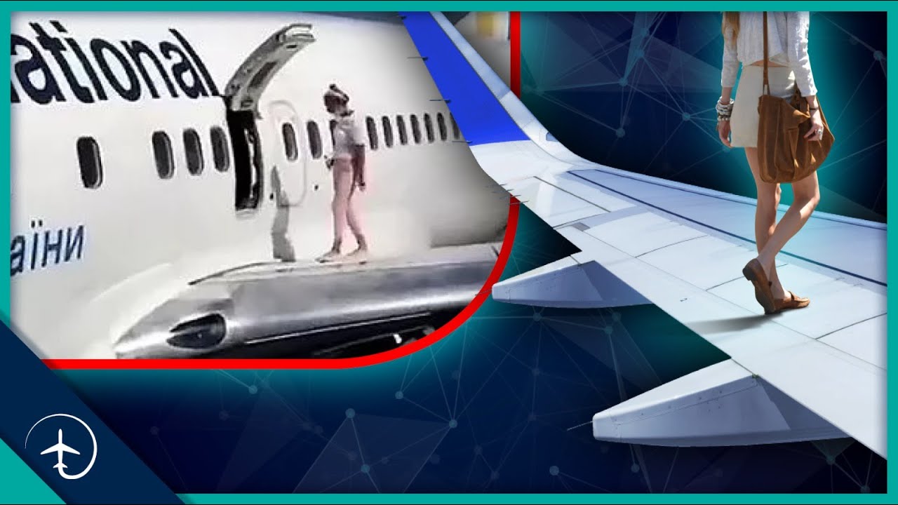 Woman walks out on Boeing 737 WING! Mentour Explains
