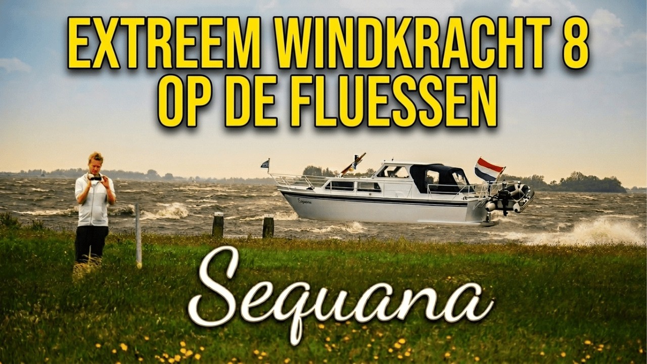 Varen op de Fluessen met windkracht 8 Bft.