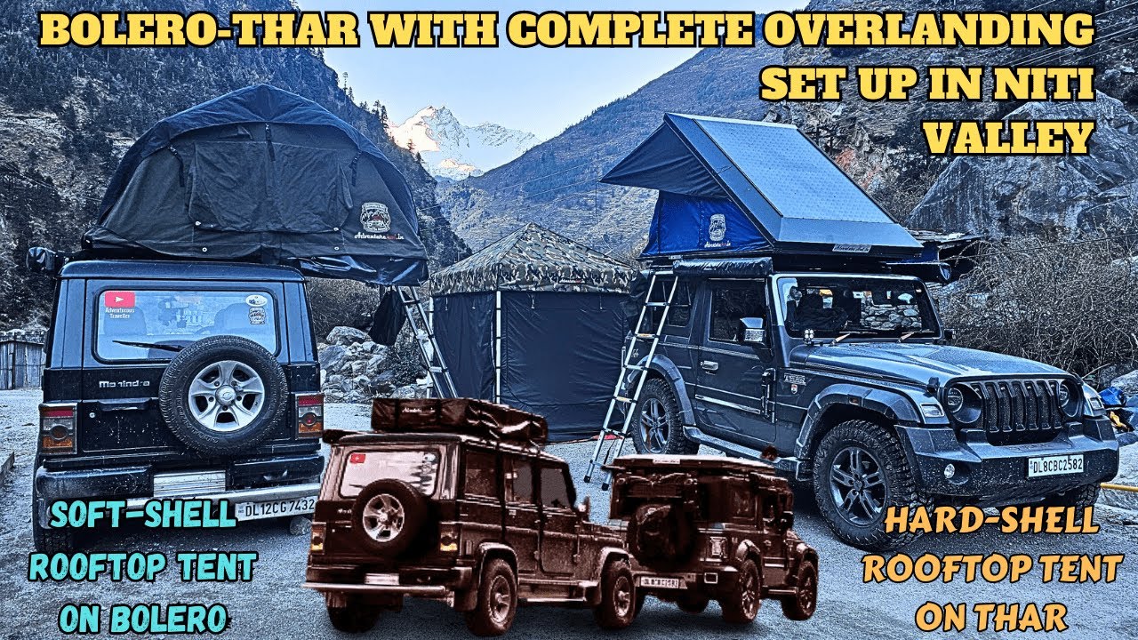 Rooftop Tent On Mahindra Bolero & Mahindra Thar | Complete Overlanding Setup By @adventurehutrtt