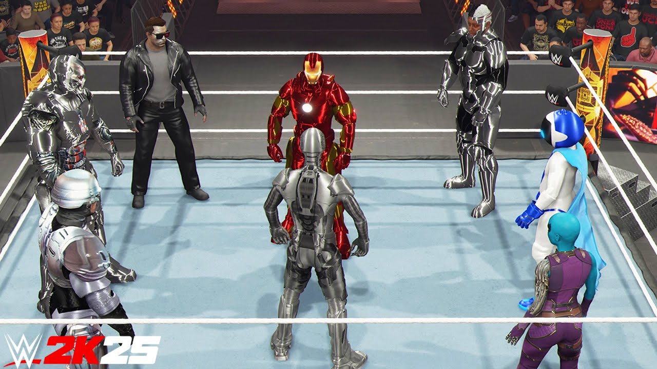 Железный Человек против всех роботов | Матч на выбывание - WWE 2K25 PS5 [4K]