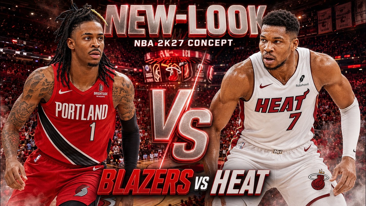🔥ОБНОВЛЕННЫЕ BLAZERS против HEAT! Ja Morant против Giannis 🏀NBA 2K27 Концепт🏀 Полная игра