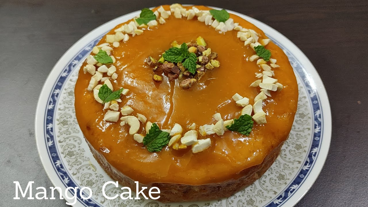 Eggless Mango Cake with Mango glaze recipe | Fresh Mango Cake | easy Mango glaze |Soft n Moist cake