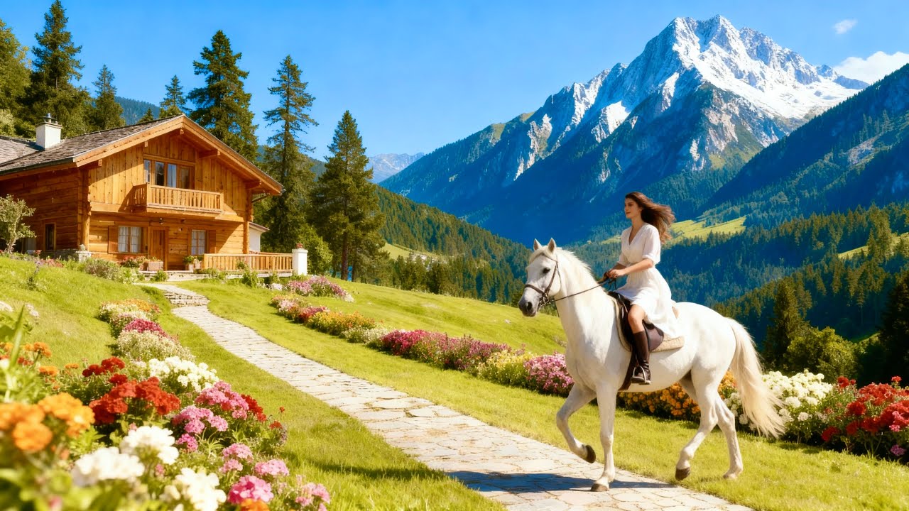 Dreamy Swiss Villages Drive with Relaxing Music , 4 K