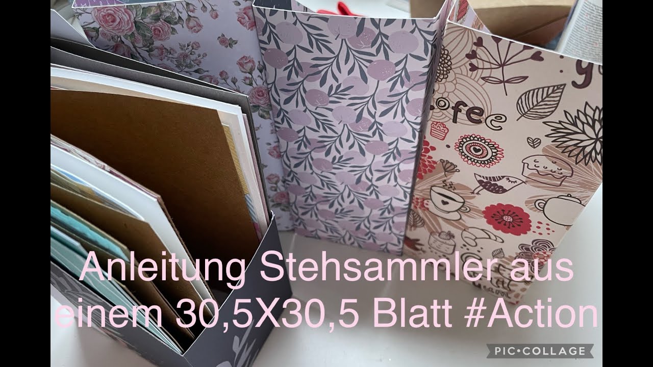 Stehsammler zur Kartenaufbewahrung aus einem  Actionblock Anleitung einfach aus einem Blatt Papier