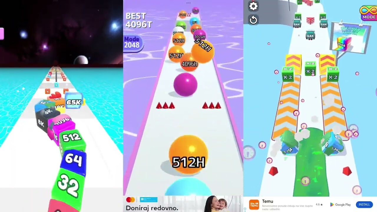 Merge Gameplay: Jelly Tube Run 131K🆚Jelly Run 2048🆚BALL RUN INFINITY NEW HIGH SCORE! 🤯 4096T-256AE!