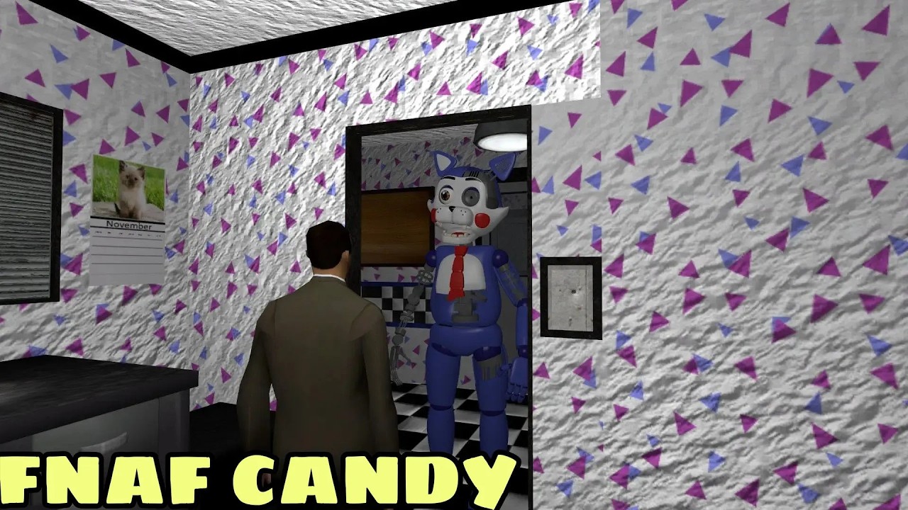 Аниматроники пытаются убить охранника, карта Candy! | Garry's Mod|