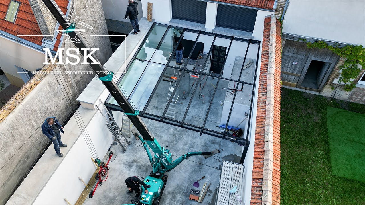 MSK Chantiers | Installation d'une toiture en verre XXL Jansen | Métallerie Serrurerie Kopko