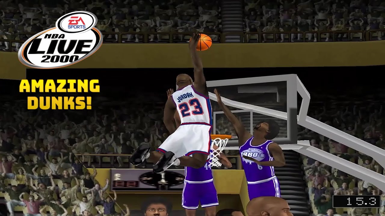 NBA Live 2000 - Amazing Dunks! - 90s All-Stars vs 80s All-Stars - Online Co-Op - PC