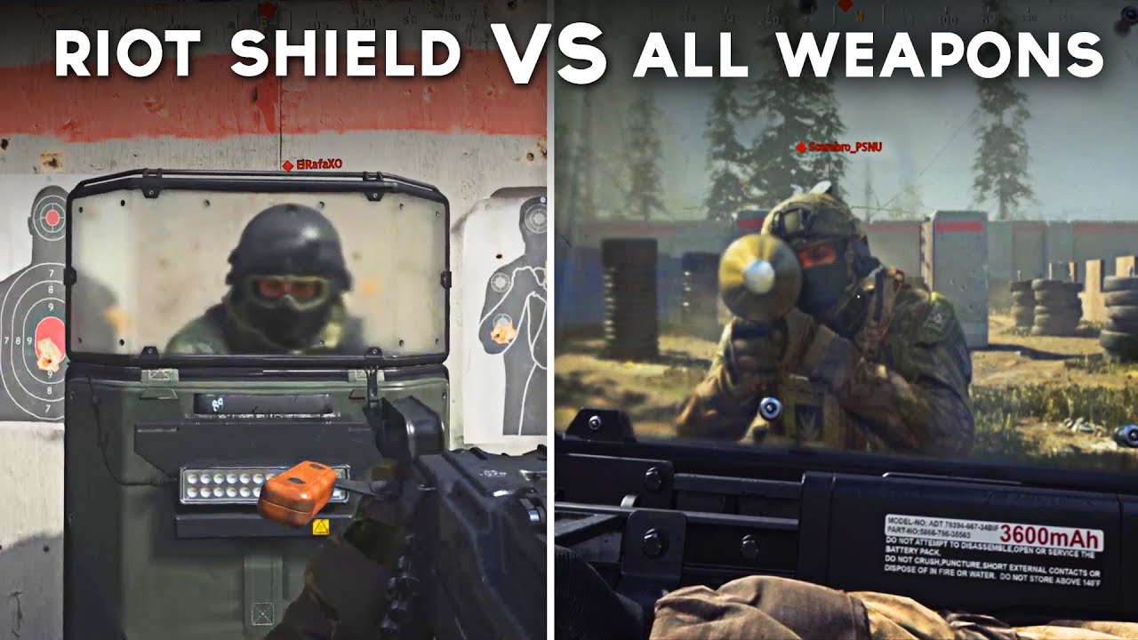 All Weapon Attacks on Riot Shield - Call of Duty: Modern Warfare (All Weapon Types vs Shield)
