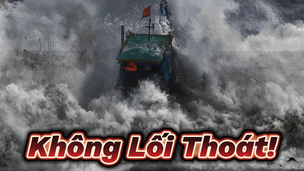 Khoảnh Khắc Nghẹt Thở! Sóng Dữ Dựng Đứng Đánh Ghe Muốn Lật Ở Cửa Biển La Gi Do Ảnh Hưởng Bão Số 15!