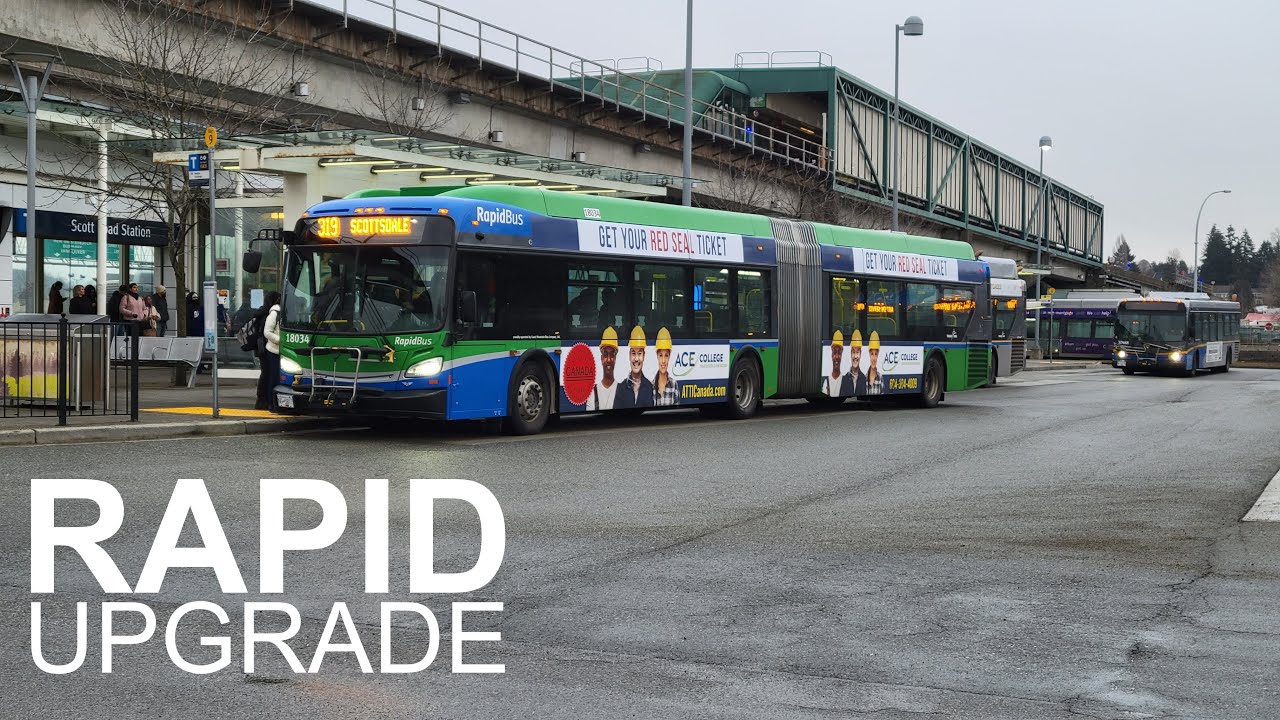 Desperately Needed Rapid Upgrade! - TransLink (CMBC) 2018 New Flyer XDE60 No. 18034 on line 319