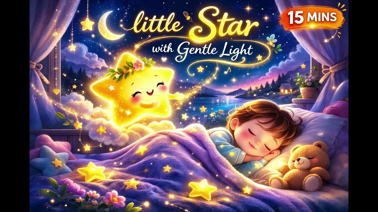Little Star With Gentle Light ⭐ 15 Min Baby Lullaby