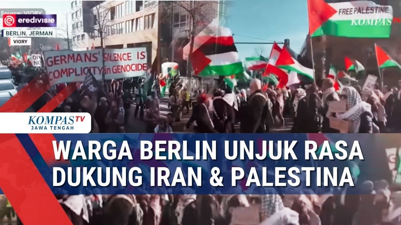 Warga Berlin Unjuk Rasa Dukung Iran & Palestina