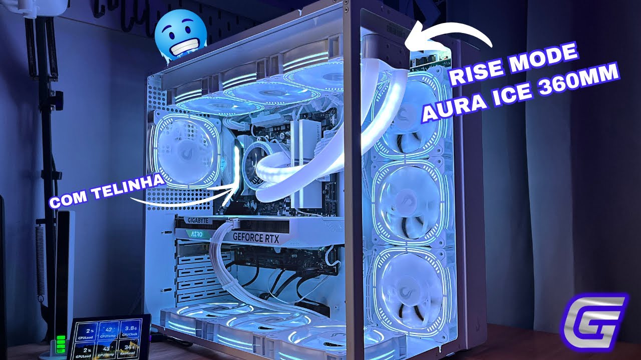 WATER COOLER RISE MODE AURA ICE 360MM - MONTAGEM E TESTES