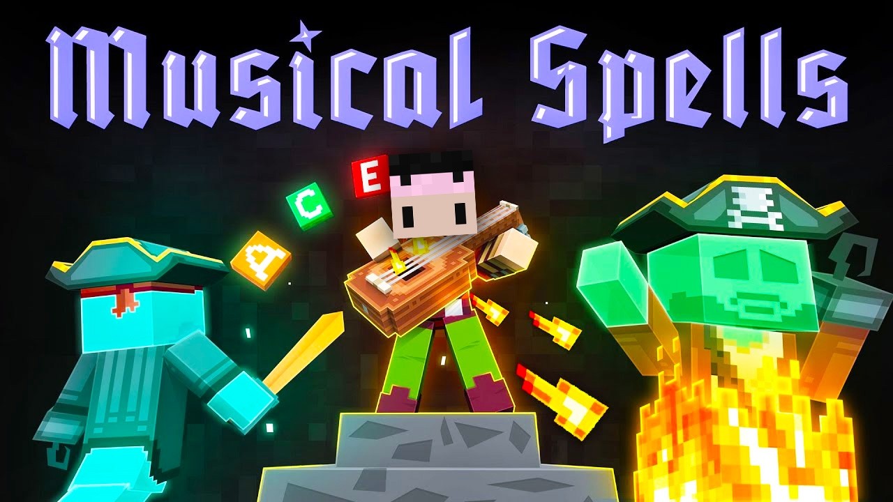 Minecraft, но я создаю музыкальные заклинания...