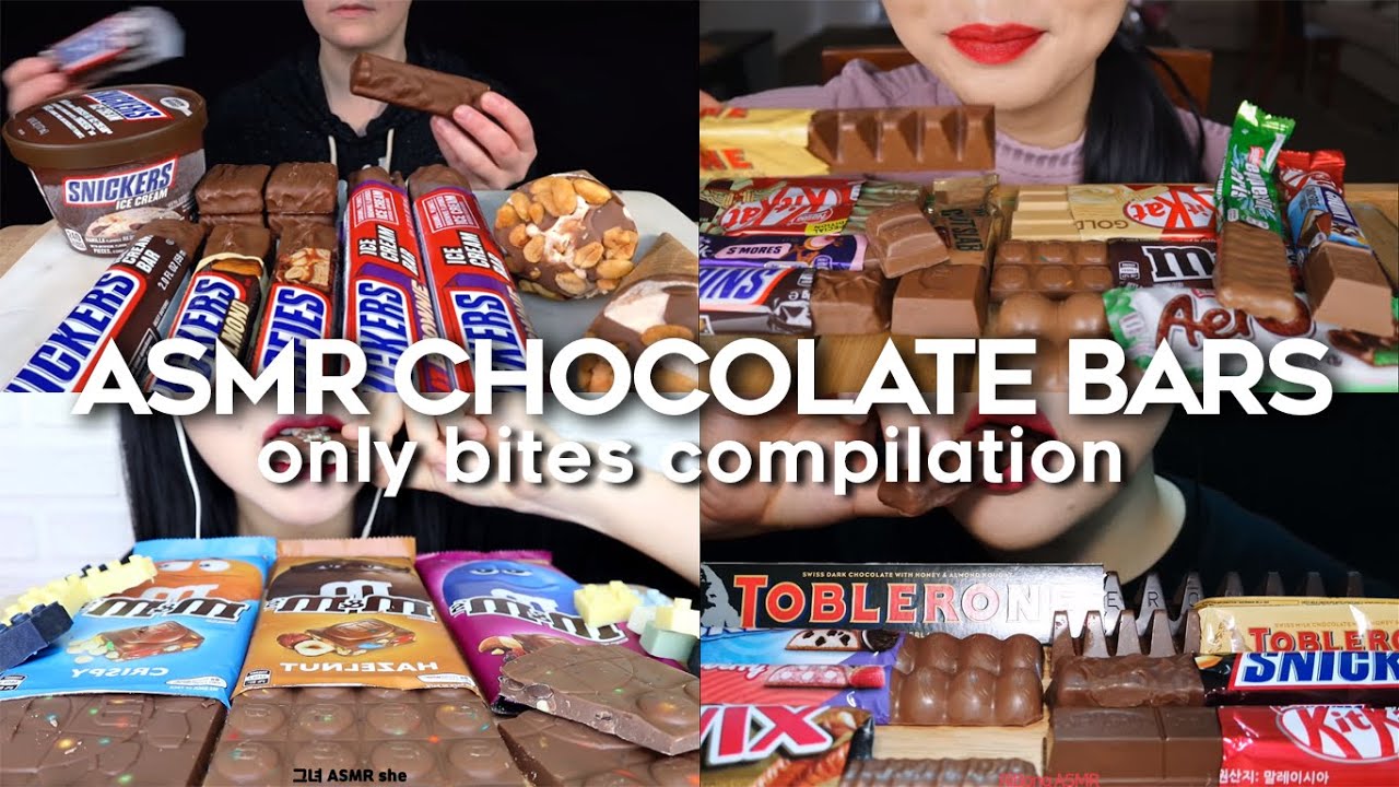 ASMR CHOCOLATE BARS COMPILATION *ONLY BITES*