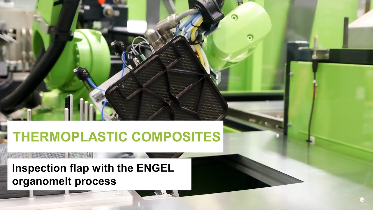 Production of a thermoplastic composite inspection flap with the ENGEL organomelt process