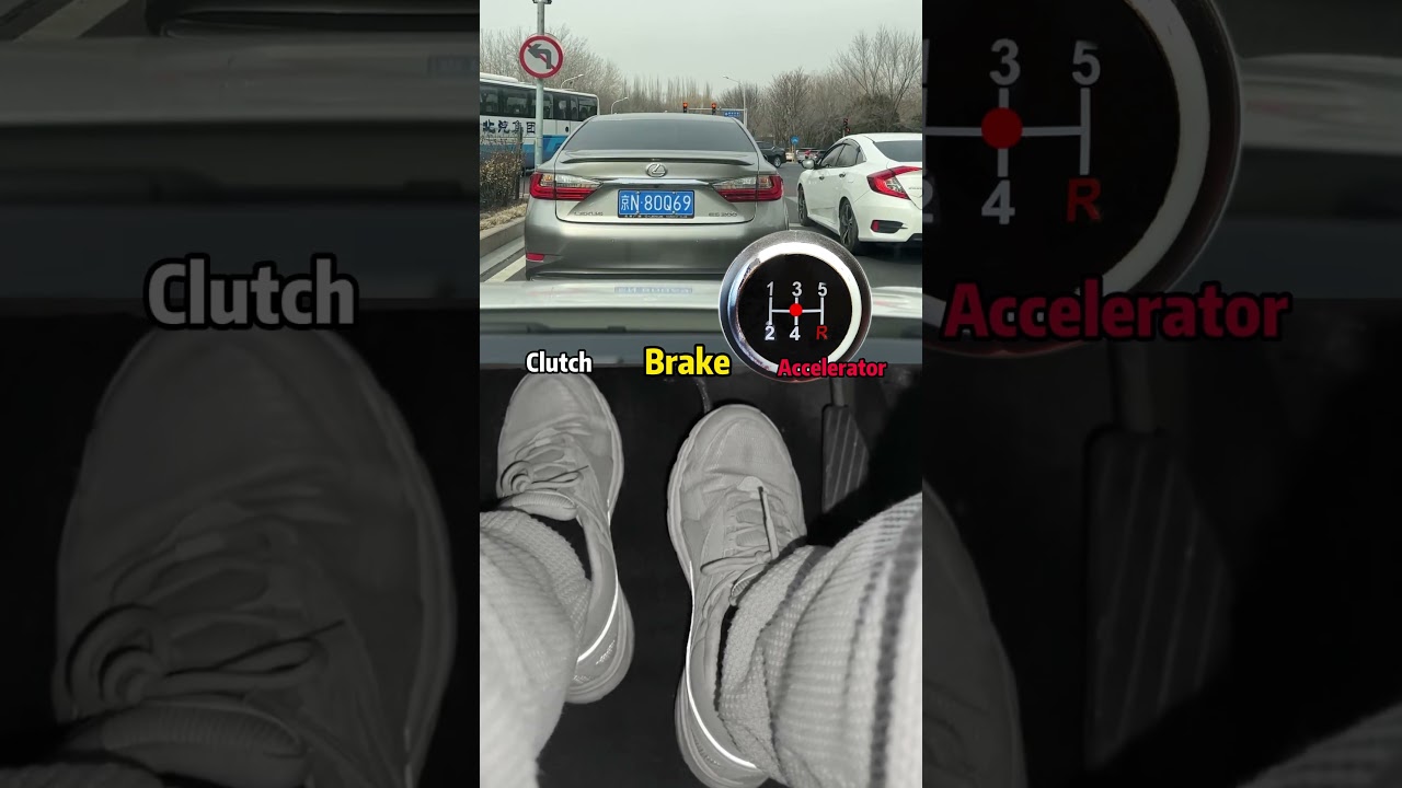 Manual transmission car downshifts and slows down to stop!#car