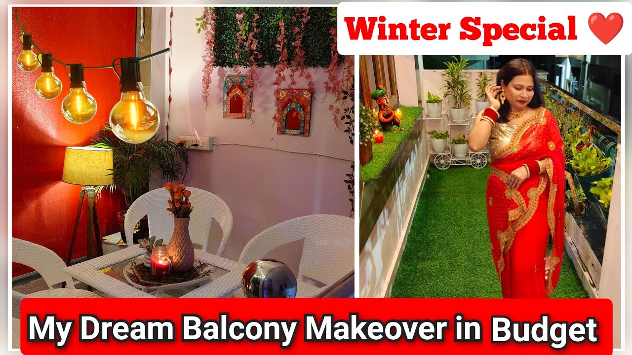 Balcony Makeover in Budget|My Dream Balcony Makeover|Winter Special Balcony Makeover#balconymakeover