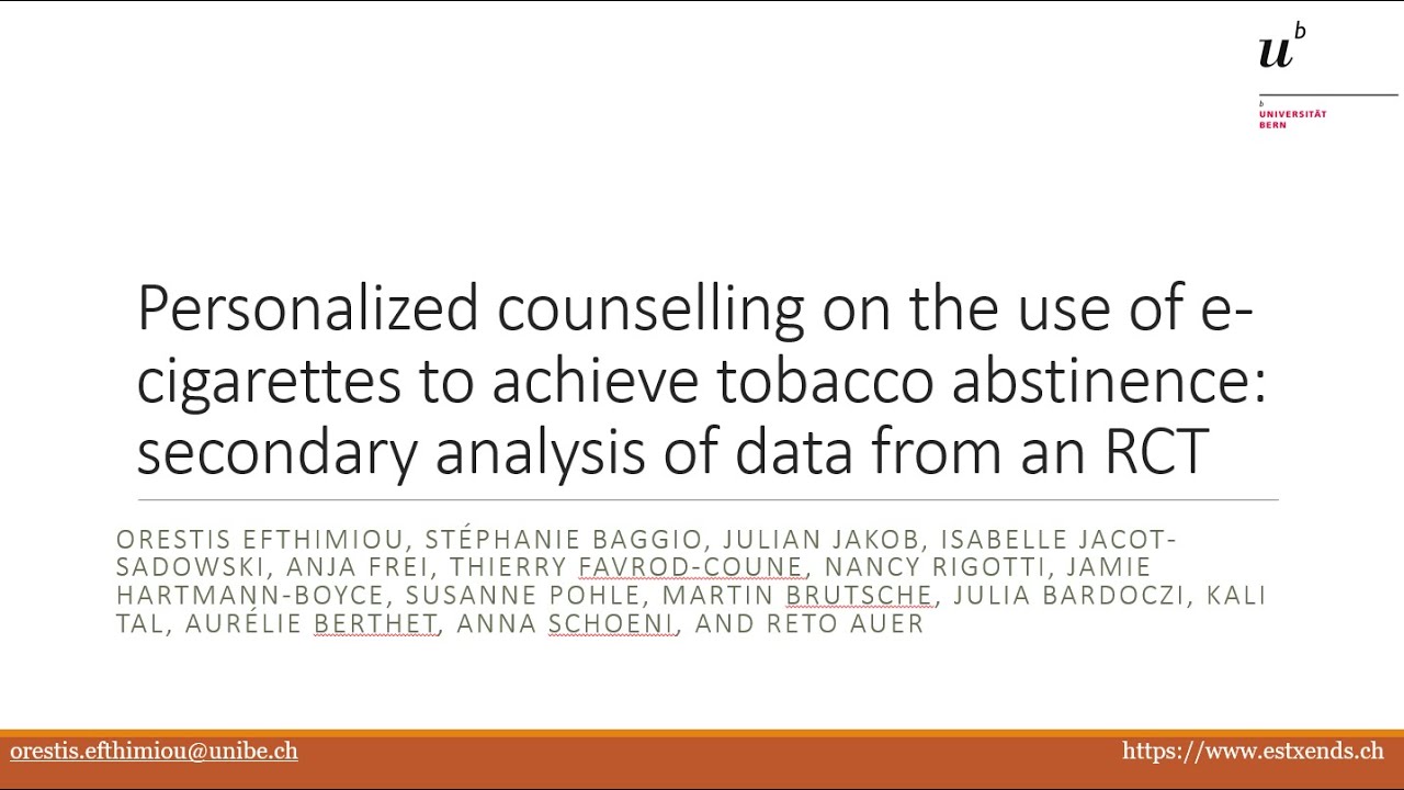 Orestis Efthimiou "The use of e-cigarettes for tobacco abstinence" | TOPS 112 | 9/5/25