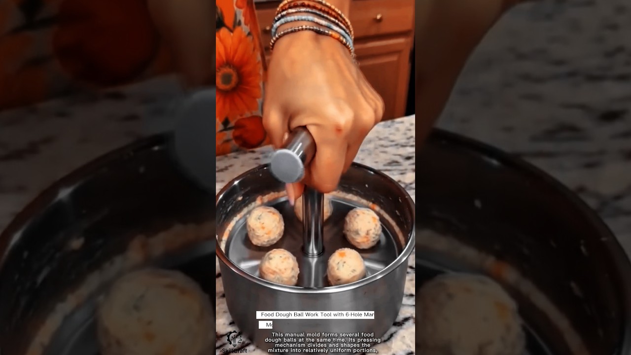 Food Dough Ball Work Tool with 6-Hole Manual Mold #worktool