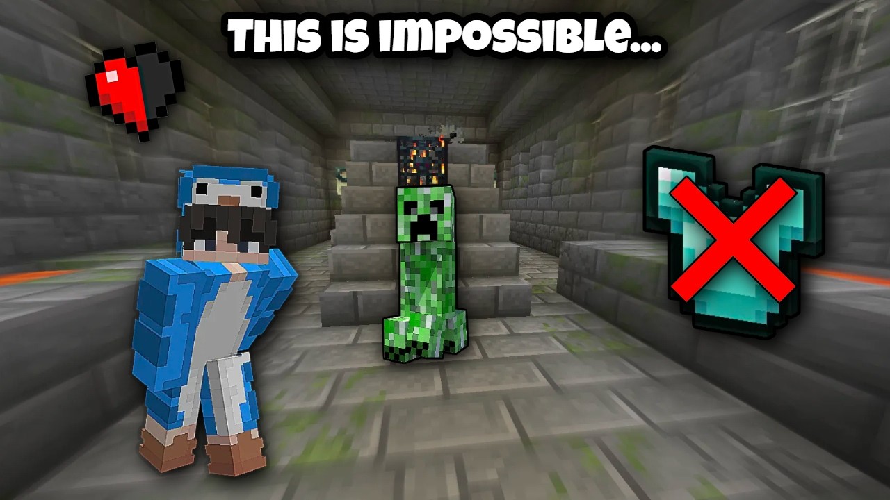 Can you beat Minecraft Bedrock edition with NO armor?