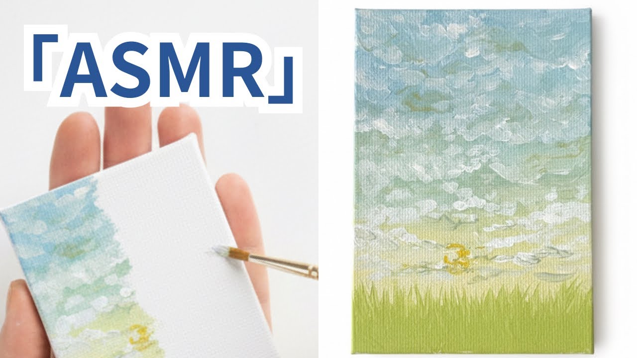 Satisfying Art|月がある風景を描く！Acrylic Painting /Healing Art Making Process