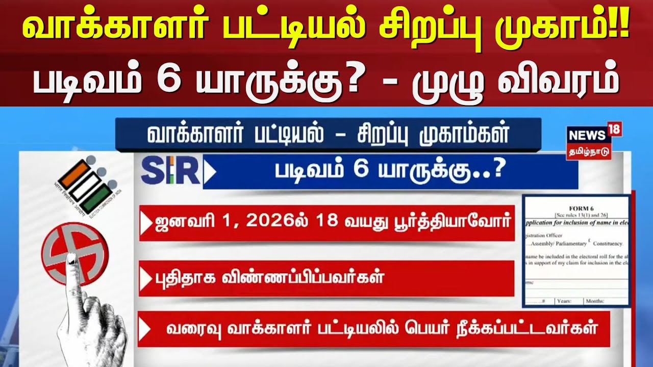 TN Election 2026 | SIR | வாக்காளர் பட்டியல் - சிறப்பு முகாம்!! - படிவம் 6 யாருக்கு? - முழு விவரம்