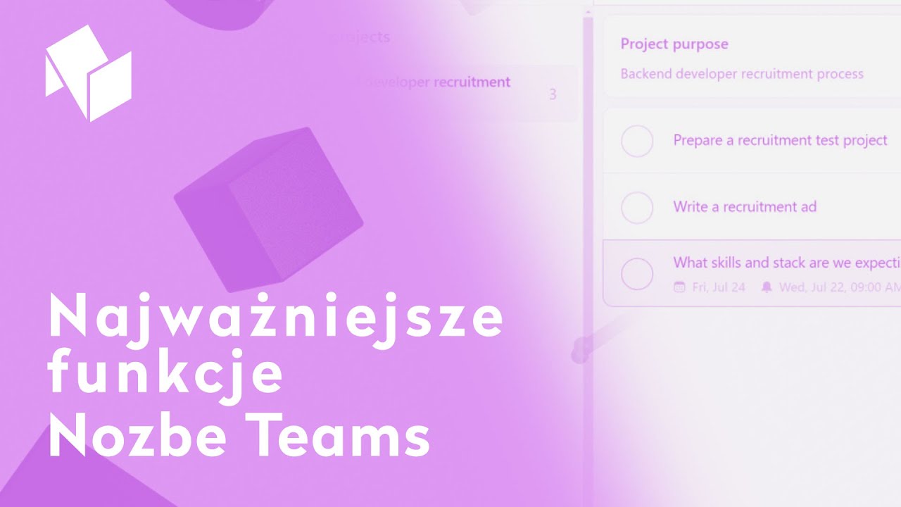 Nozbe // Pierwsze kroki // #1 Najważniejsze funkcje
