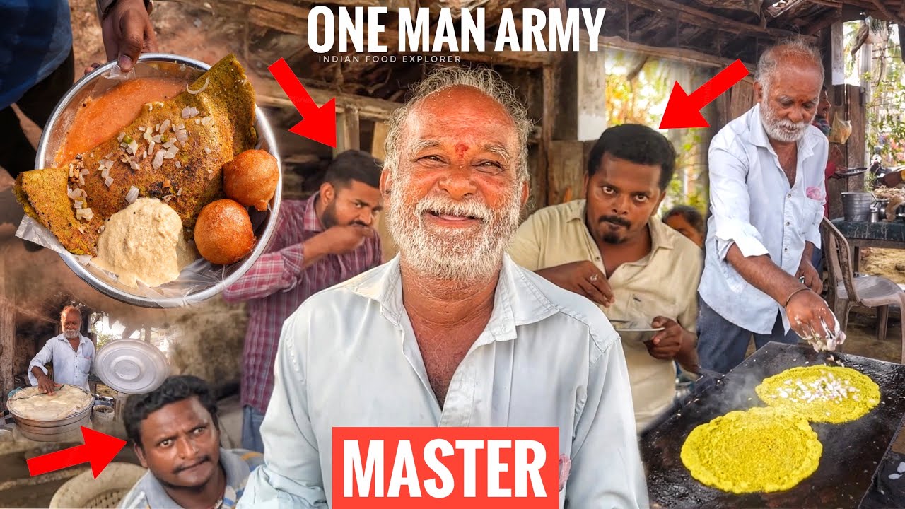 One Man Army | Master of Making Pesarattu (Moong Dal Dosa) Only 25/- | Anakapalle | Street Food