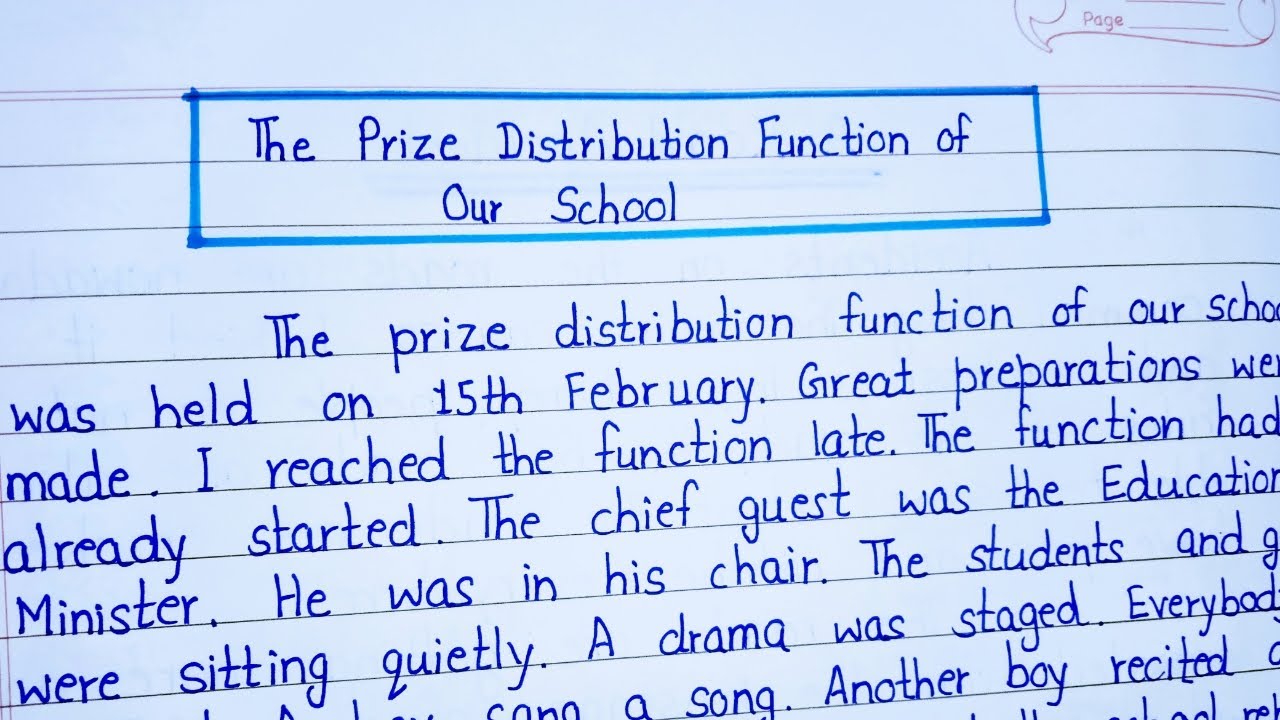 Paragraph on The Prize Distribution Function of Our School || #extension.com