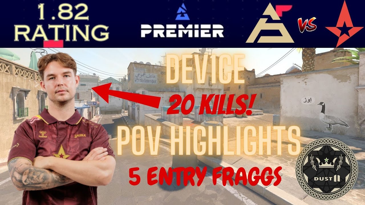⫷CS2 POV HIGHLIGHTS⫸ dev1ce | BLAST Premier Spring Final 2024 | SAW vs Astralis | map1 Dust2 |