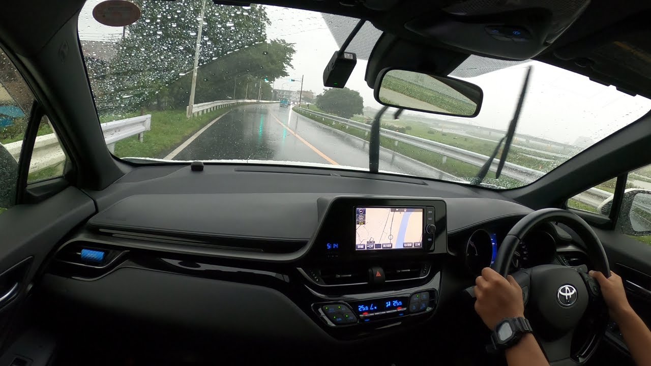 4K ASMR RELAXING ASMR DRIVE IN RAIN - JAPAN (sound of rain, no talking)