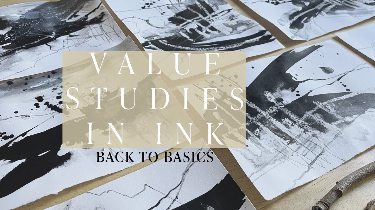 Composition & Value Studies with Ink for Abstract Landscapes