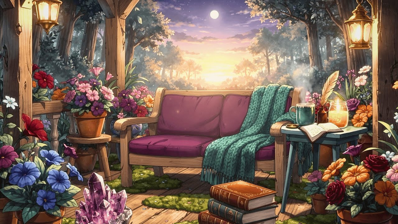 Twilight on the Magical Porch 🌿 Cozy Fantasy Lofi to Read and Relax