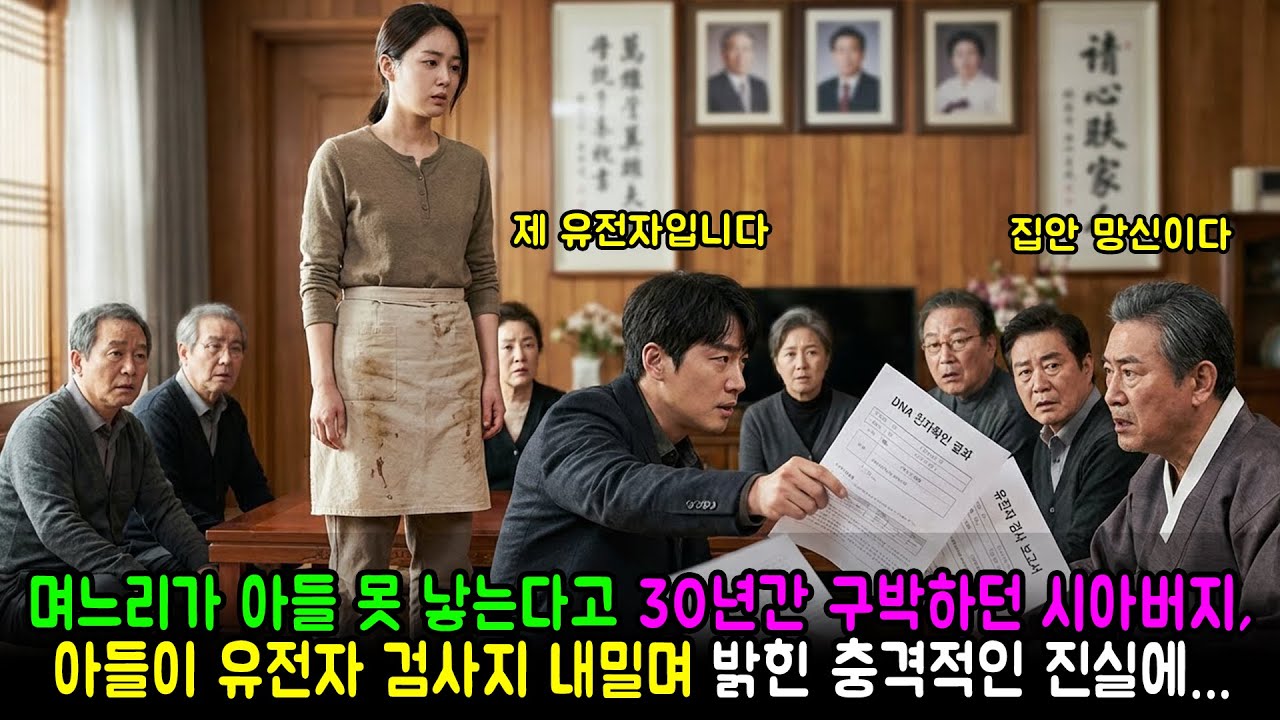 며느리가 아들 못 낳는다고 30년간 구박하던 시아버지, 아들이 유전자 검사지 내밀며 밝힌 충격적인 진실에... ㅣ반전사연 ㅣ막장사연 ㅣ후회사연