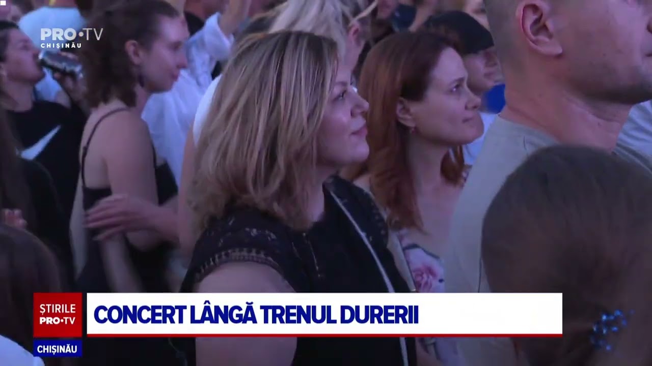 Concert cu artiști pro-Putin organizat în centrul Chișinăului, lângă vagoanele deportărilor