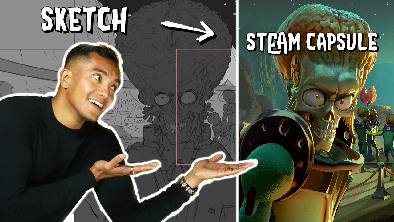Crafting The Perfect Cover Art For My Indie Game | Mars Attracts Devlog
