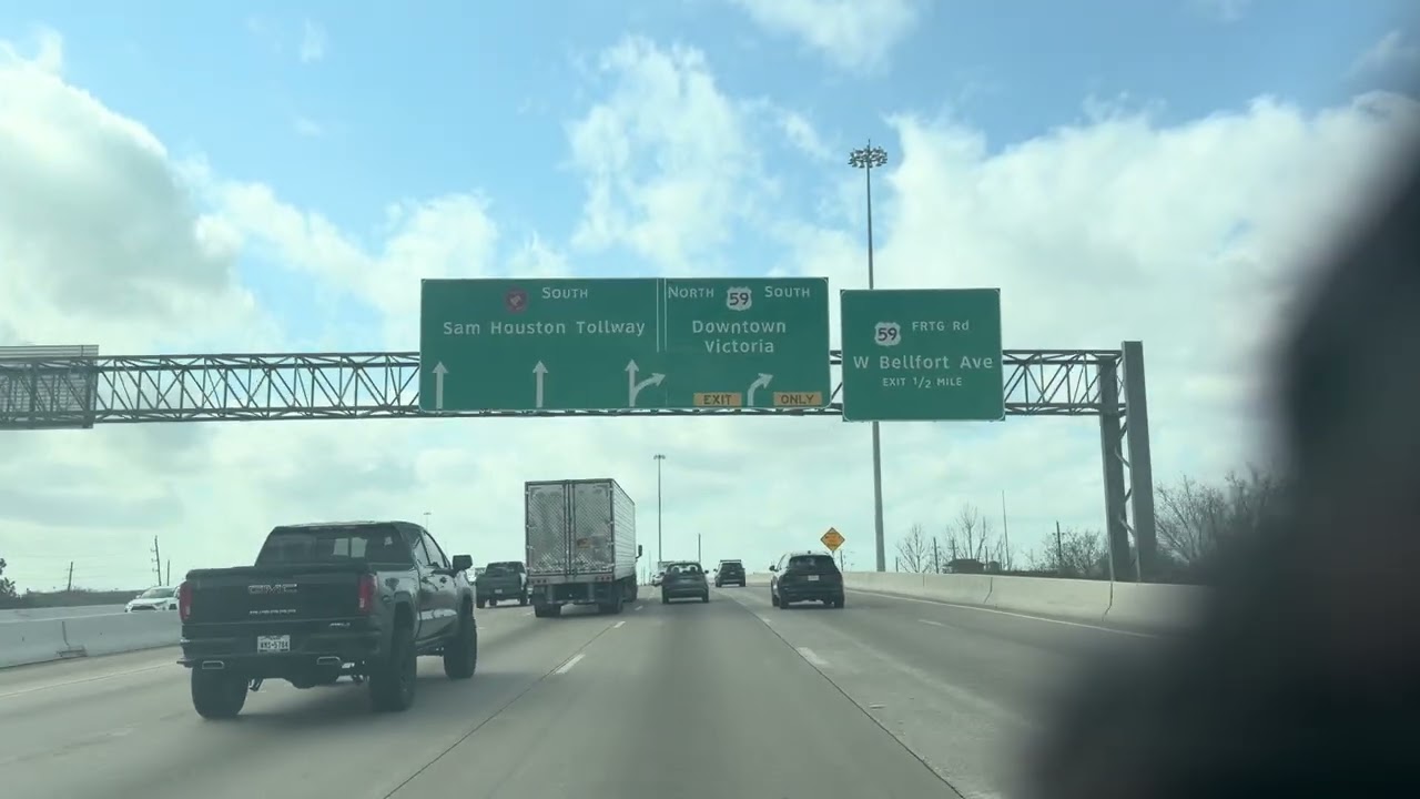 Driving on Beltway 8 West & 59 North to Hillcroft Ave. Houston, Texas