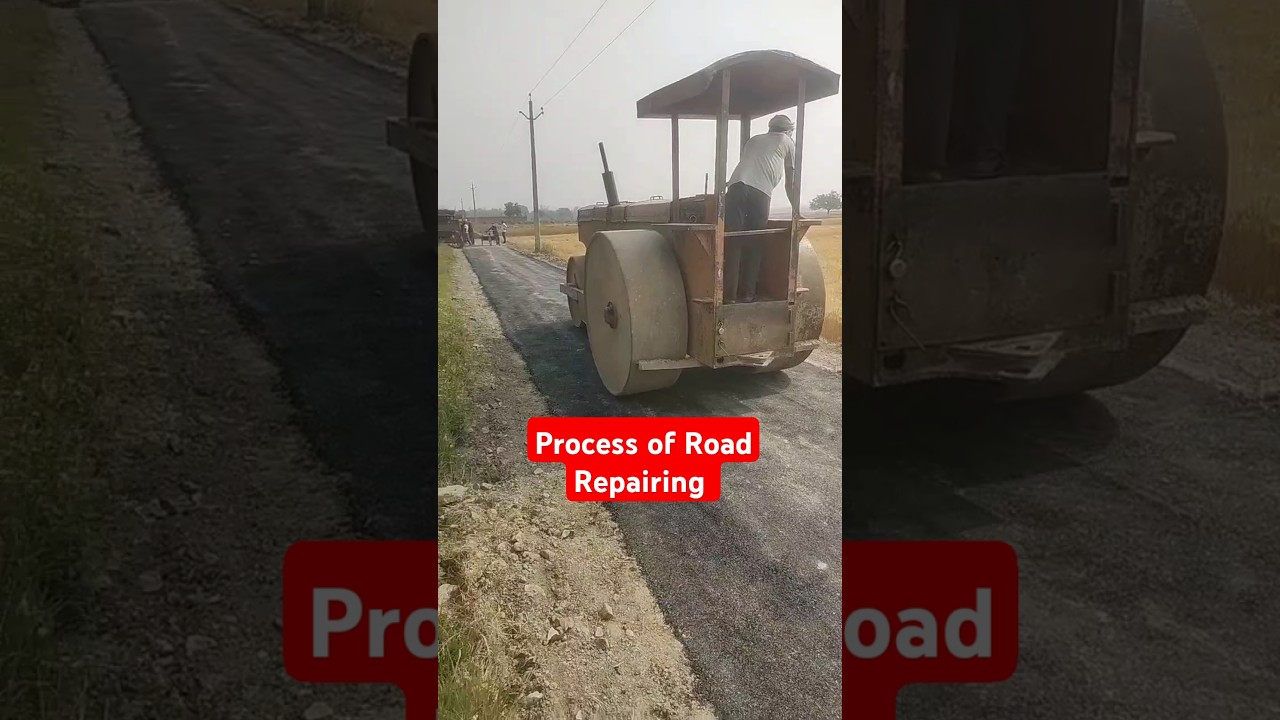 #road #roller #concrate #repairing