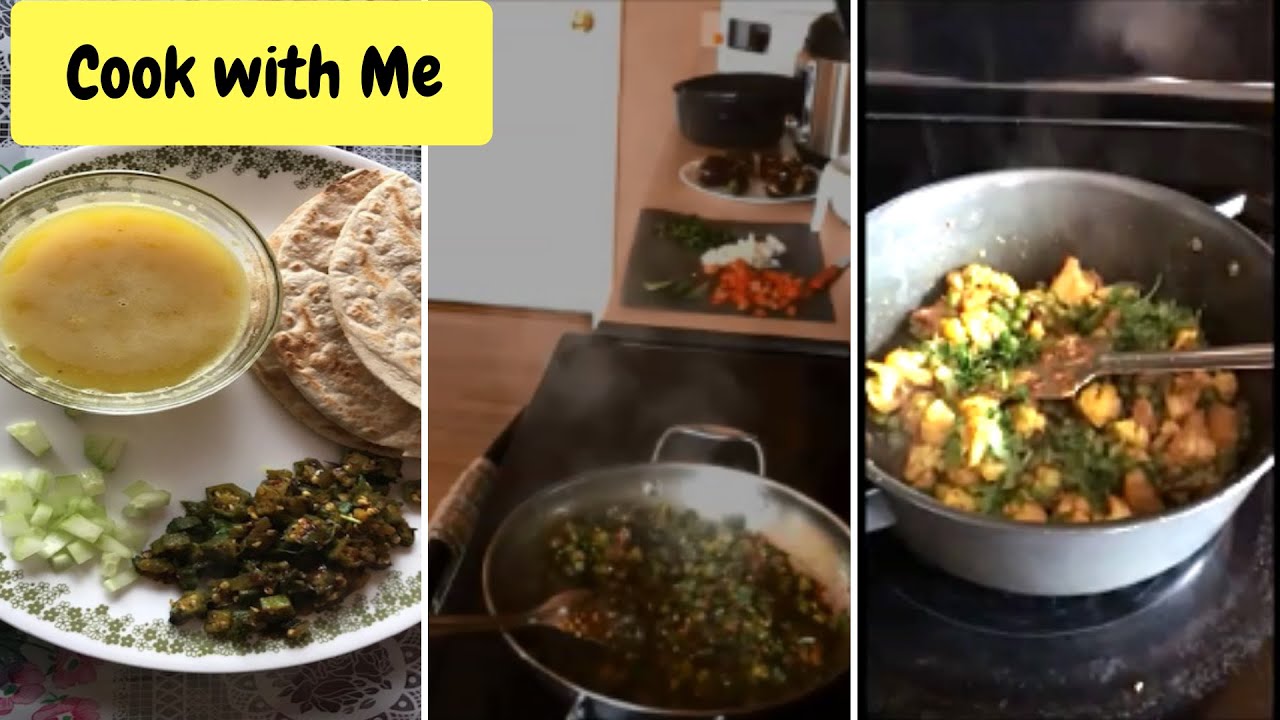 Lockdown special Whole Day Cook With Me | Bhindi Masala | Gobhi Matar | Tea | Eggplant Masala