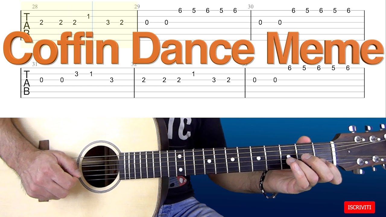 Coffin Dance Meme - Guitar Tutorial + FREE TABS Guitar Lesson Melody Tab for Beginners