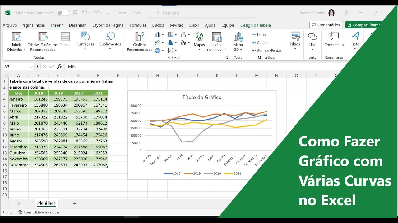 Como Fazer Gr&aacute;fico com V&aacute;rias Curvas no Excel