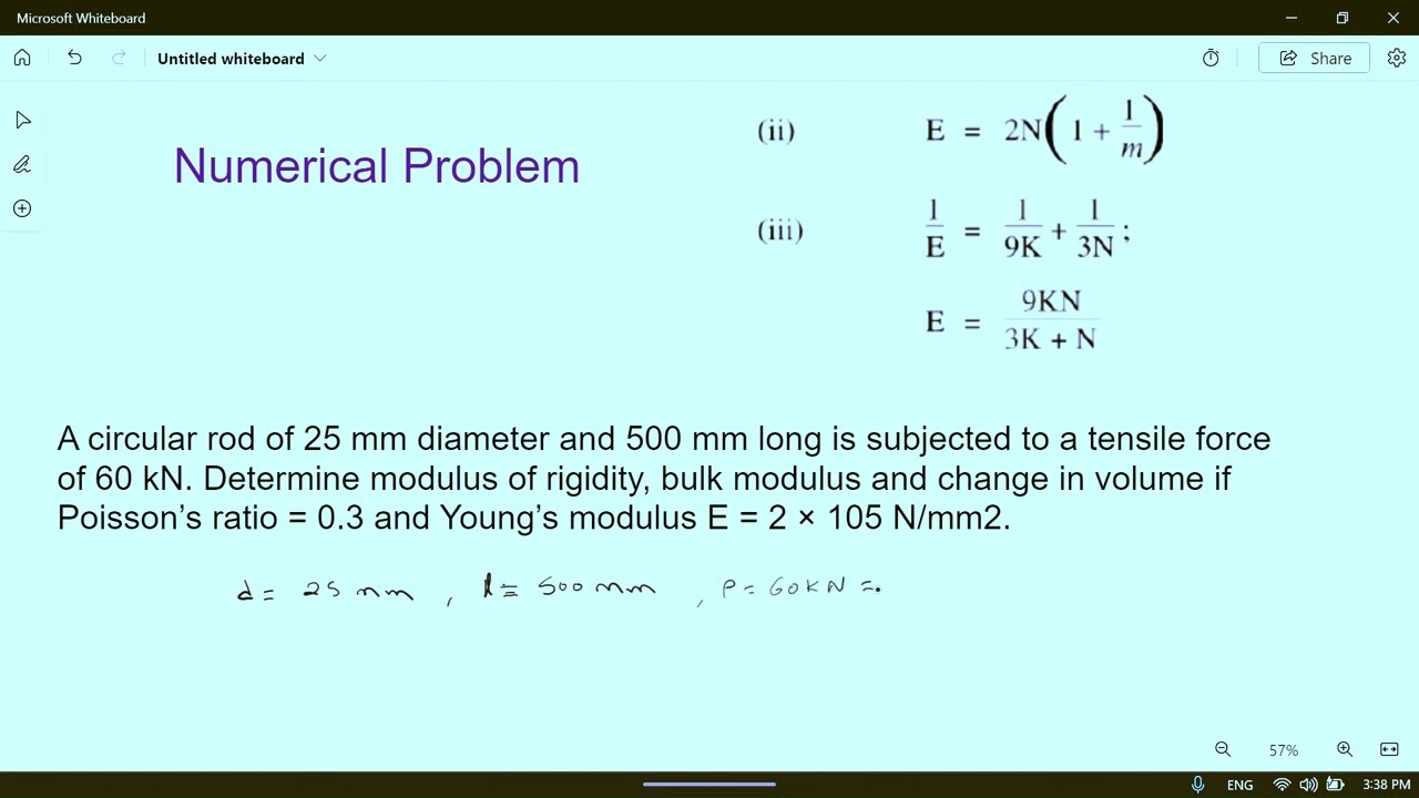 Stress and Strain: Numerical problem: 09 relationship of elastic constants