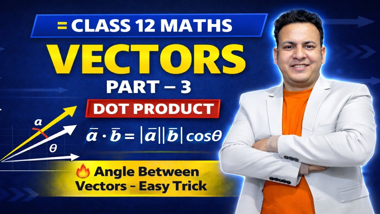 VECTORS CLASS-12TH, PART-3( DOT PRODUCT AND ITS PROPERTIES) MOST EXPECTED QUESTIONS